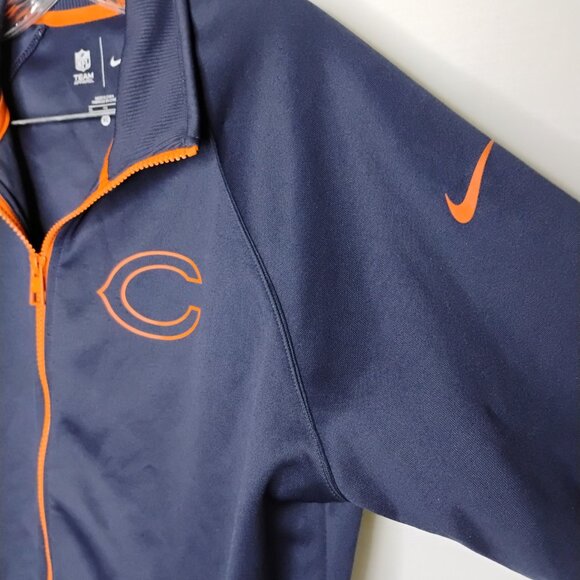 Nike Chicago Bears Women's Jacket Full Zip Fitted Track Navy Orange Like New XL - Picture 4 of 11